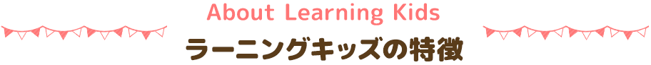 About Learning Kidsラーニングキッズの特徴